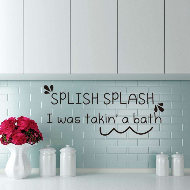 Removable PVC Wall Stickers Funny Letters Waterproof Bathroom Decor Decals