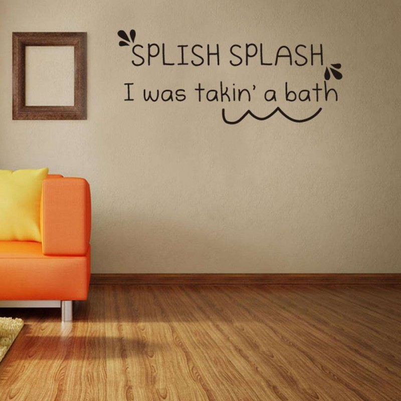 Removable PVC Wall Stickers Funny Letters Waterproof Bathroom Decor Decals