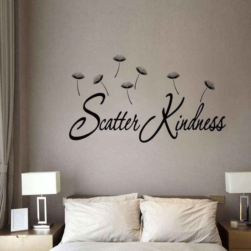 Letters Dandelion Removable PVC Wall Stickers Waterproof Home Decor Decals