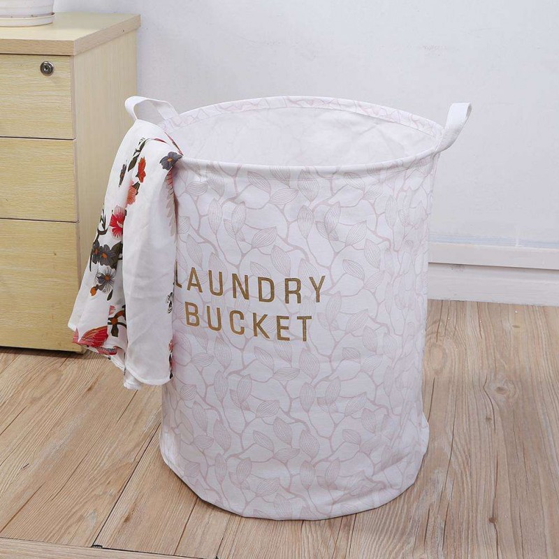 Leaves Foldable Waterproof Canvas Storage Basket Toys Laundry Barrel (A)