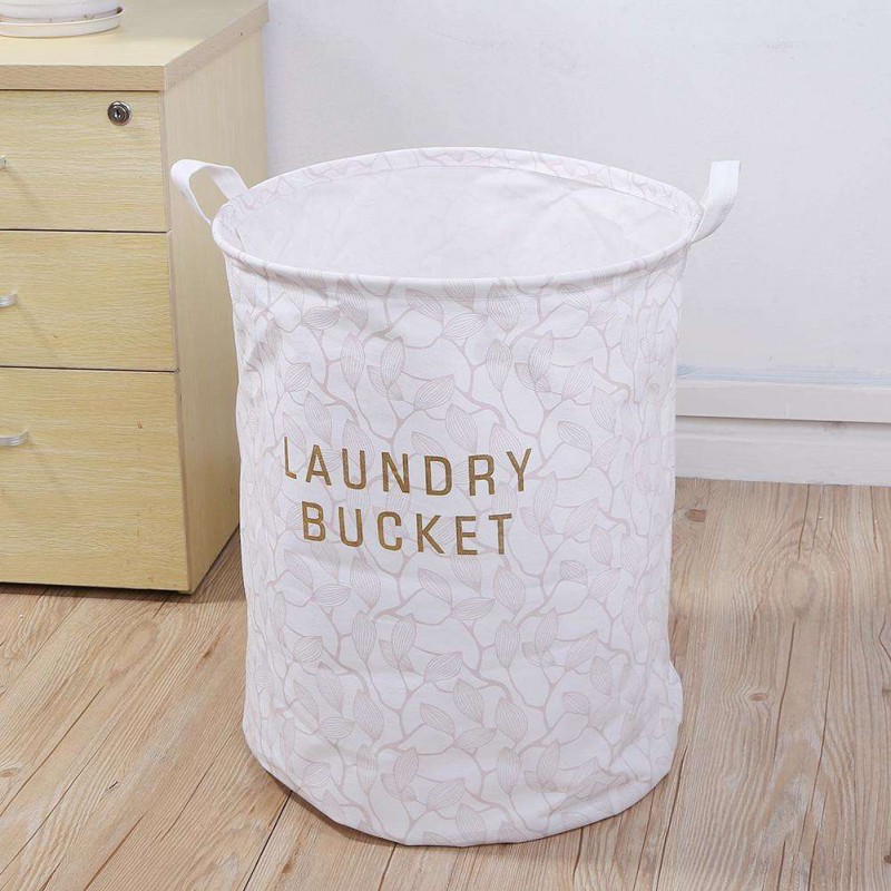 Leaves Foldable Waterproof Canvas Storage Basket Toys Laundry Barrel (A)