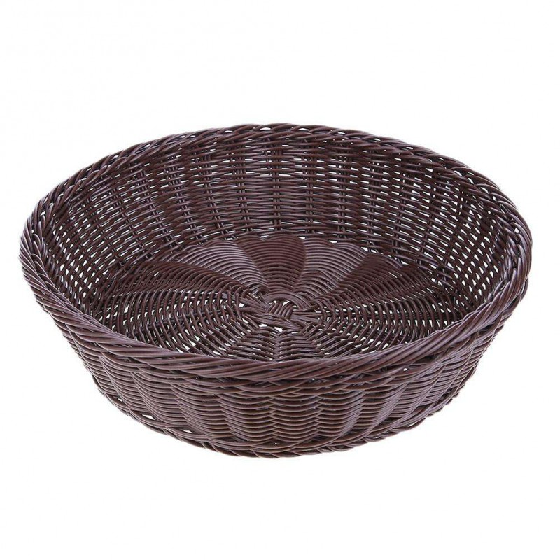 Round Woven Wicker Basket Iron Frame Imi...