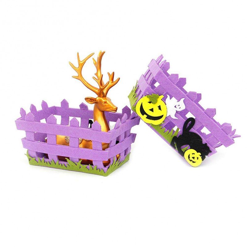 Halloween Felt Candy Basket Decorative Storage Box Kids Birthday Gift Decor