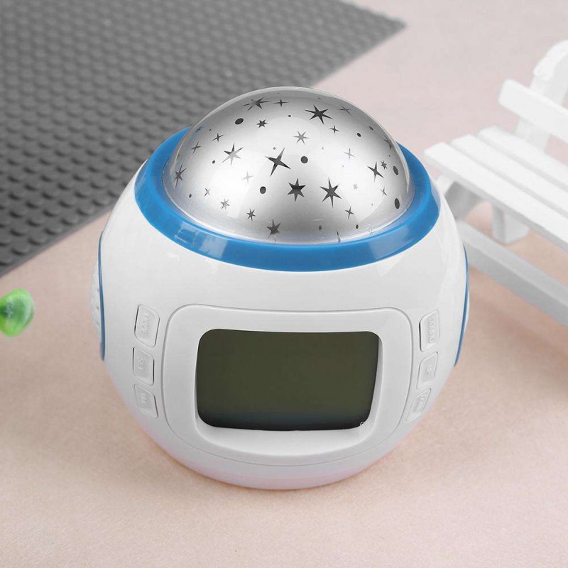 Kids Starry Sky Projection LED Music Digital Alarm Clock Calendar Time