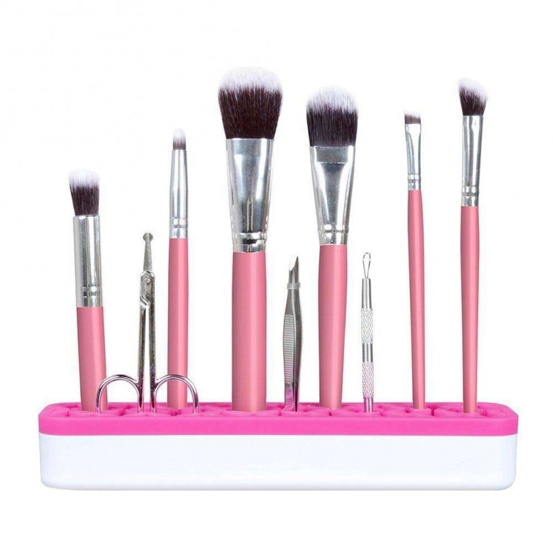 Makeup Brushes Organizer Silicone Cosmetic Brush Beauty Storage Box Tools