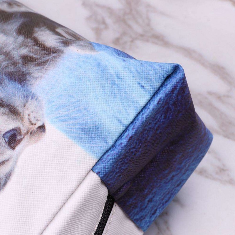 Fashion Women Waterproof 3D Cat Print Clutch Casual Makeup Bags (51181025E)