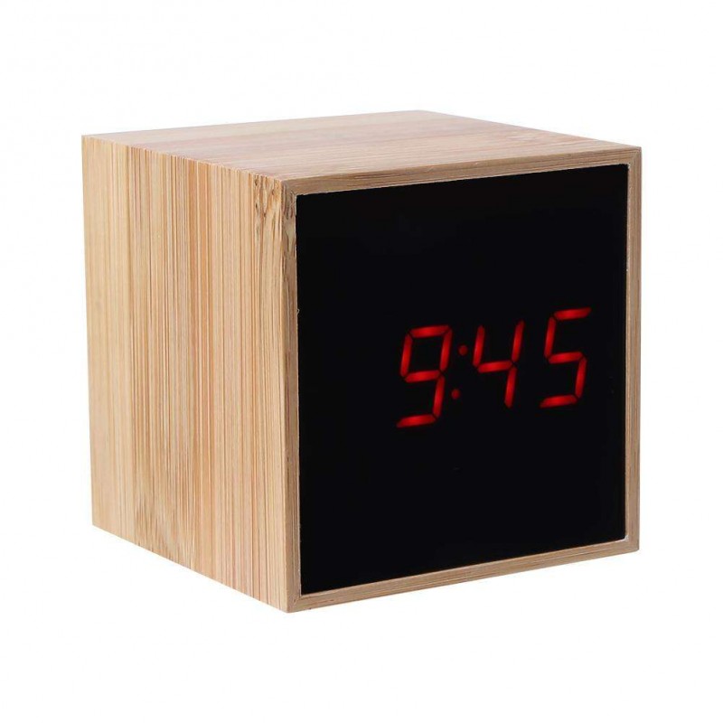 USB Wood LED Sound Control Alarm Clock T...