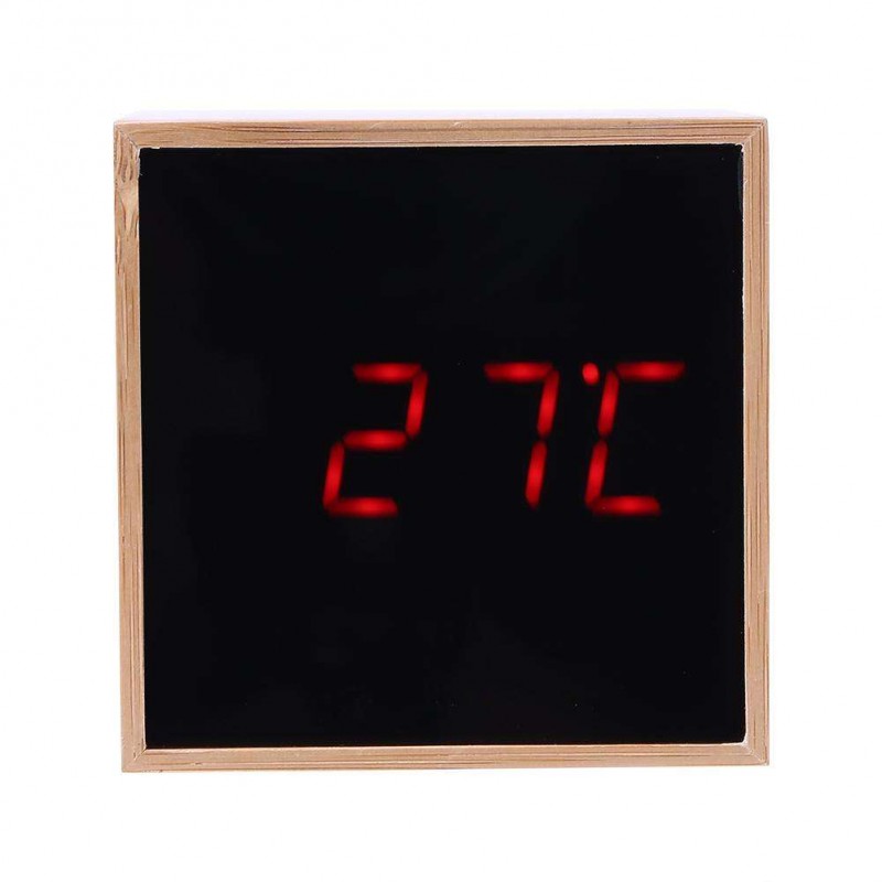 USB Wood LED Sound Control Alarm Clock Thermometer Timer Calendar Display