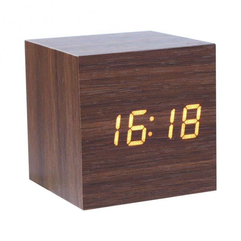 USB LED Sound Control Wood ?Alarm Clock ...