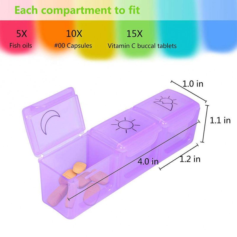 7 Days Weekly Pill Organizer Plastic Tablet Dispenser Medicine Container