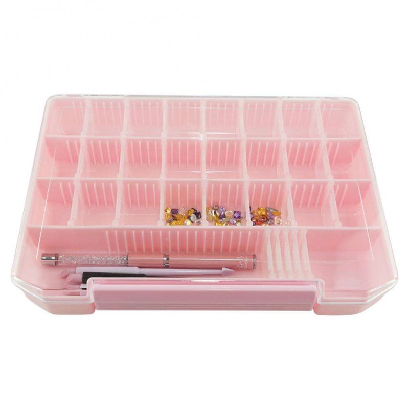 32 Grid Nail Jewelry Storage Box Rhinest...