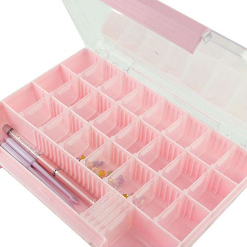 32 Grid Nail Jewelry Storage Box Rhinestone Organizer Case Nails Supplies