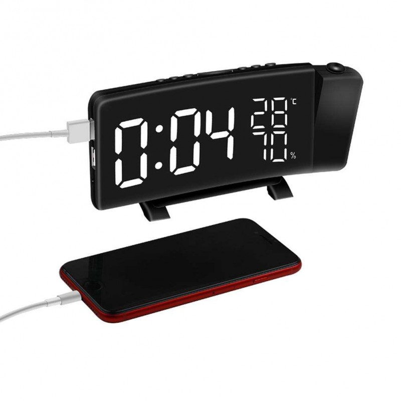 Projection Alarm Clock Digital Color LED FM Radio Alarm Projection Clock