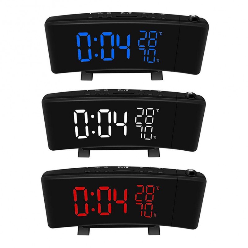 Projection Alarm Clock Digital Color LED FM Radio Alarm Projection Clock