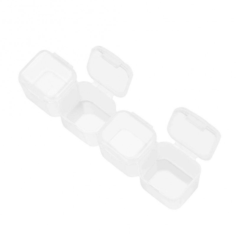 4 Grids Transparent Plastic Box Pill Bea...