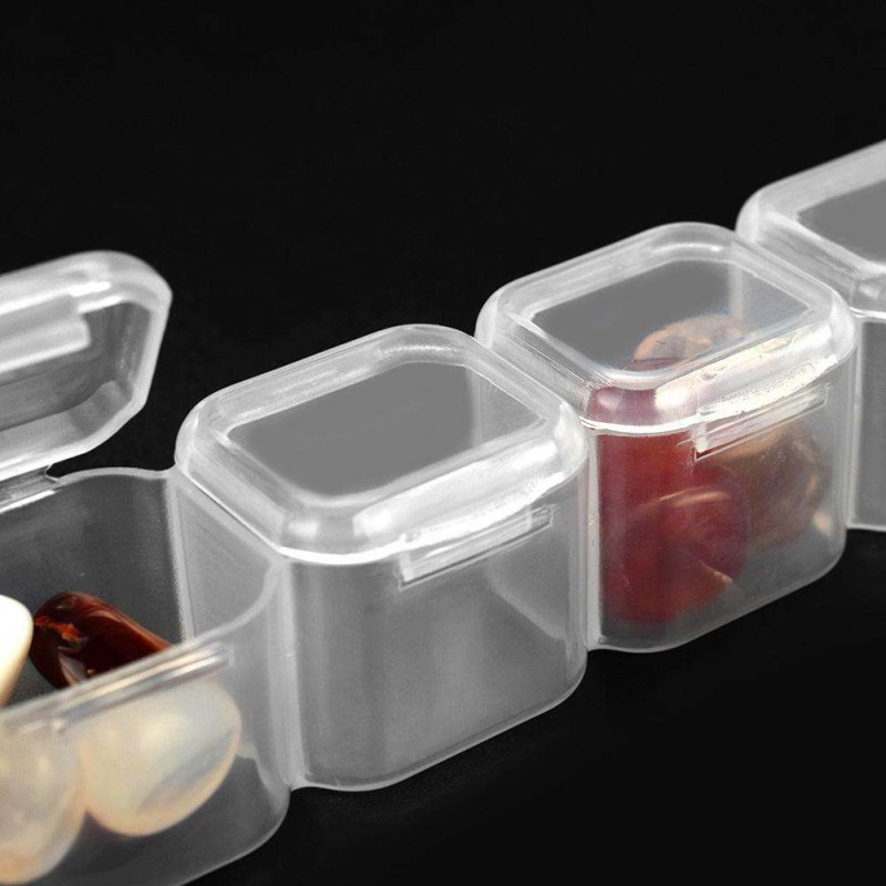 4 Grids Transparent Plastic Box Pill Beads Jewelry Storage Cases Organizer