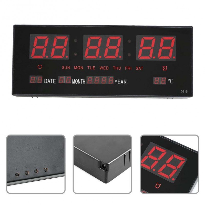 USB Digital Alarm Clock Backlight Snooze Mute Voice Calendar Desktop Clock