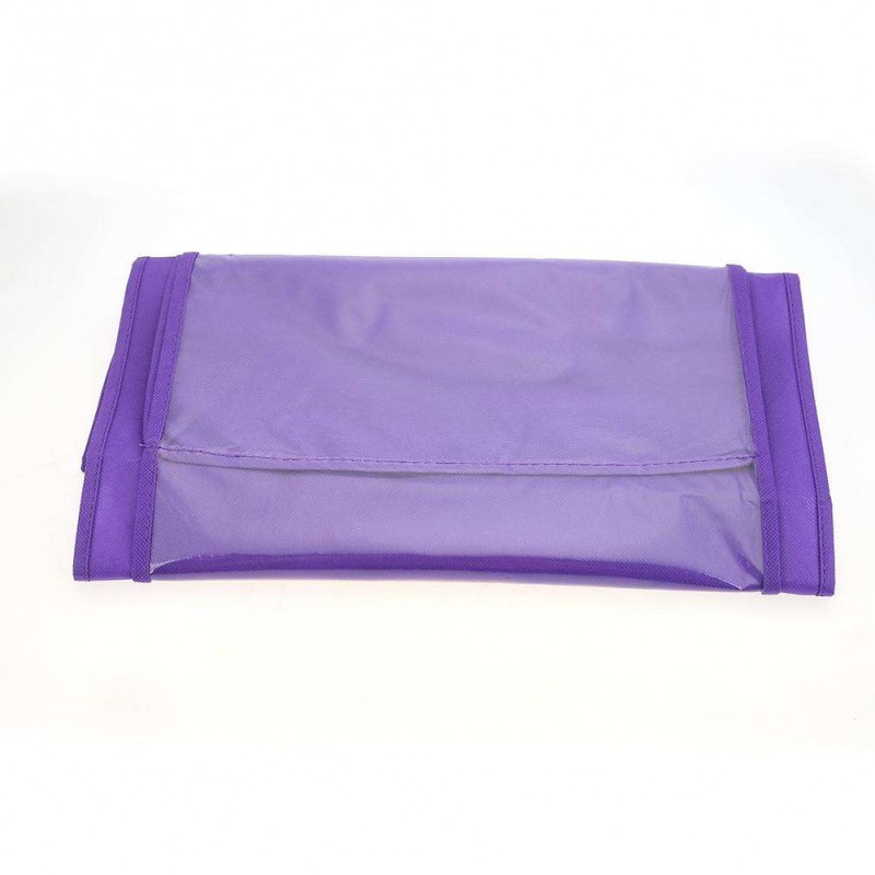 Transparent 6 Pocket Handbag Hanging Storage Bag Dust-proof Pouch (Purple)