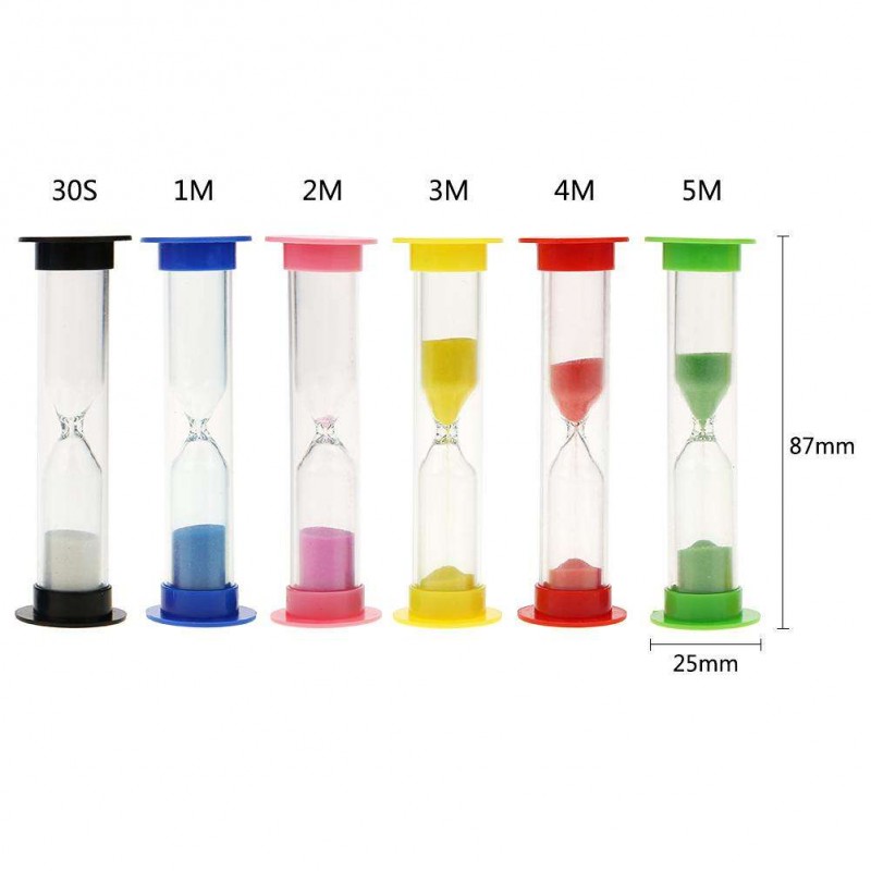 6pcs 30s/1min/2min/3min/4min/5min Hourglass Kids Toys Gift Sand Clock Timer