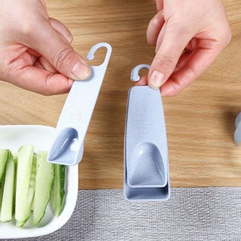 4pcs/set Milk Powder Scoops Seasonings Measuring Spoons Baking Tool (Blue)