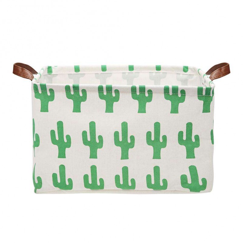 Cactus Print Folding Canvas Square Stora...