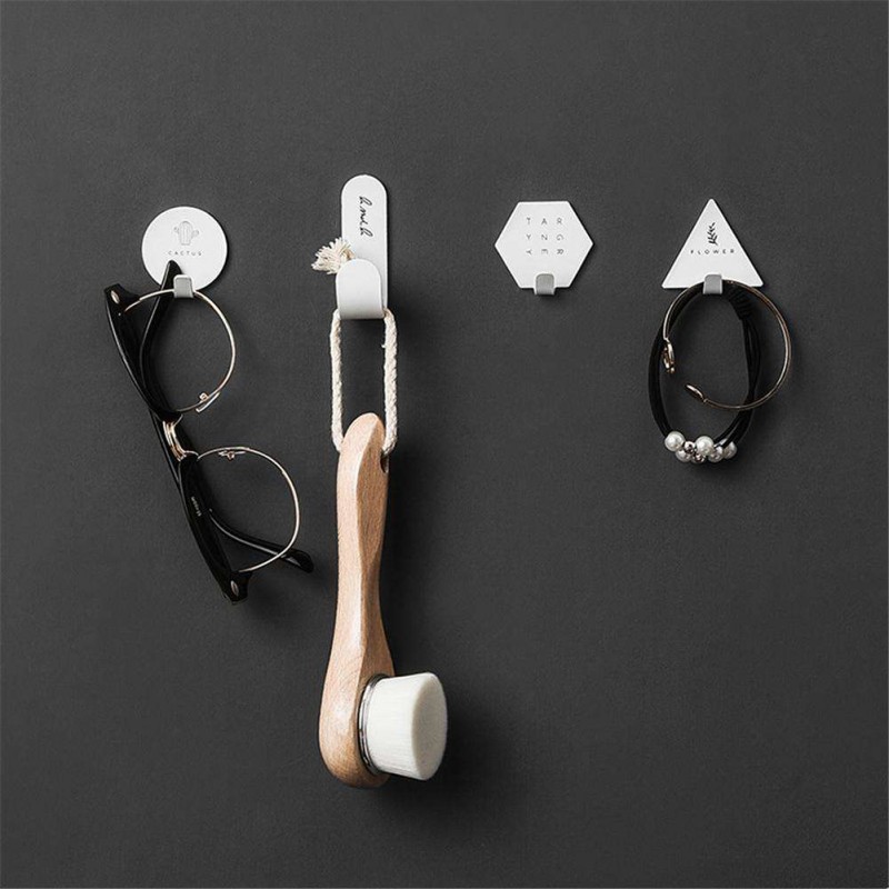 4pcs Nordic Kitchen Wall Hanging Door Hook Strong Sticky Adhesive Hanger