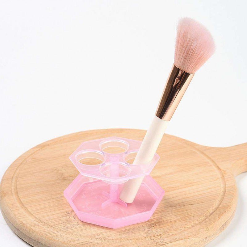 4 Holes Silicone Makeup Brush Cleaning Drying Rack Cosmetic Brushes Holder