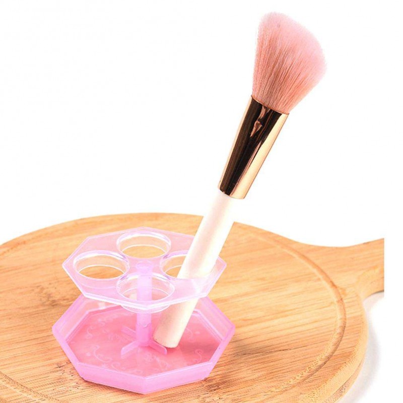 4 Holes Silicone Makeup Brush Cleaning Drying Rack Cosmetic Brushes Holder