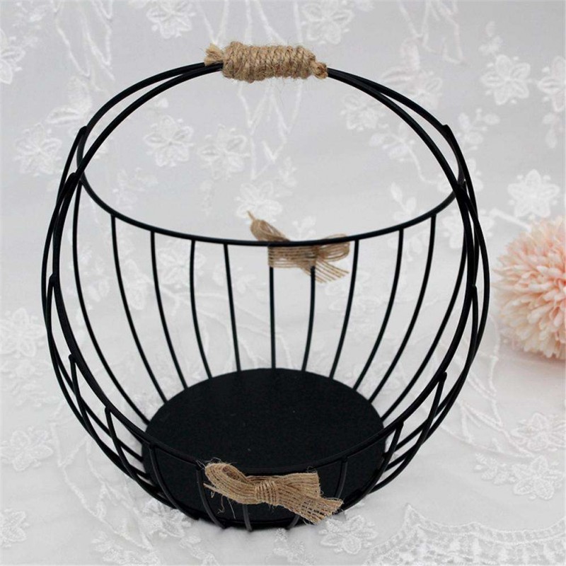 European Candle Holder Wrought Iron Storage Basket Debris Organizer (A S)