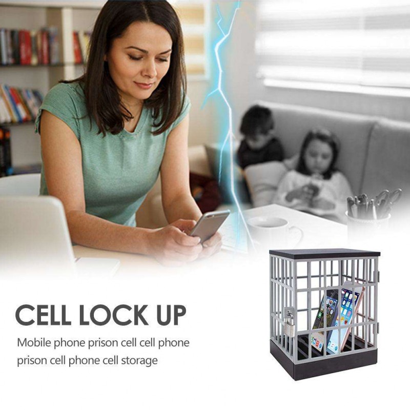 Novelty The Mobile Phone Jail Cell Lock Up Phones Holder Locking Cage Gifts