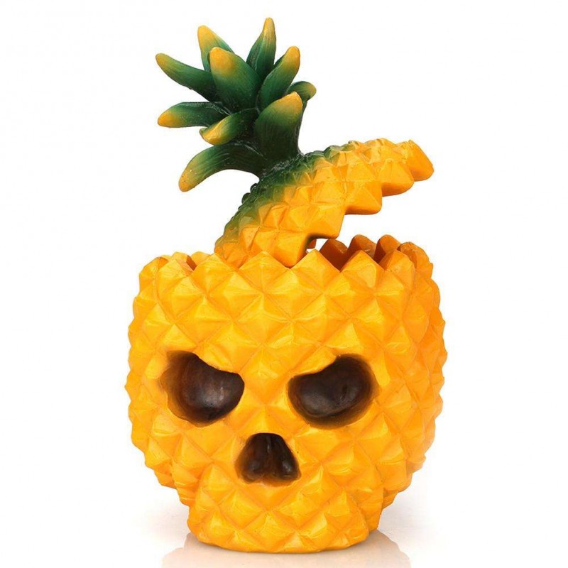 Resin Pineapple Skull Desktop Storage Box Organizer Table Decor Ornaments